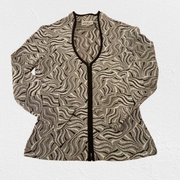 Vintage Abstract Black/White Top Size M - Picture 1 of 11
